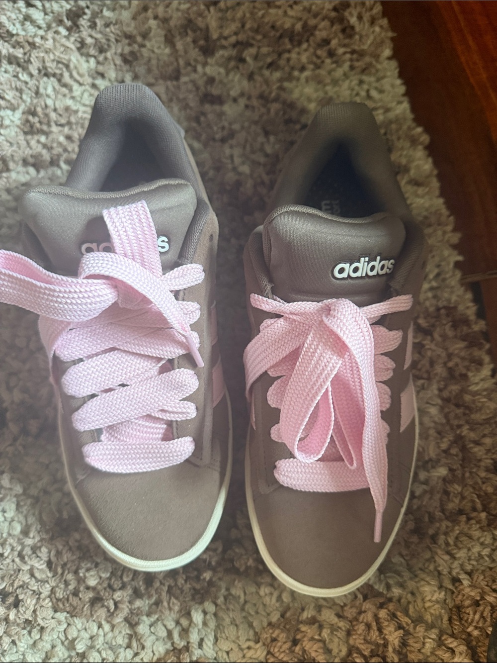 adidas Brown Sneakers with Pink Accents new never worn